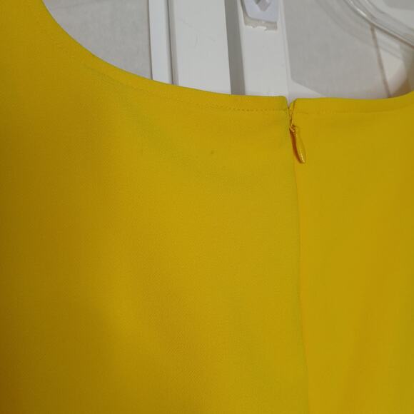 Lark & Ro Yellow Sleeveless Ruffle Hem Dress Womens 8 Work Office Career Casual - Picture 8 of 14